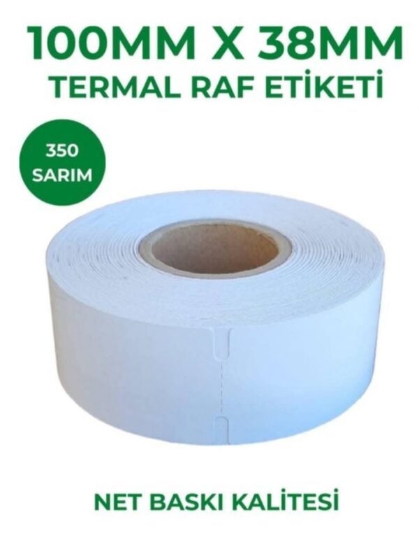 100x38 Yandan Çentikli Raf Etiketi Beyaz
